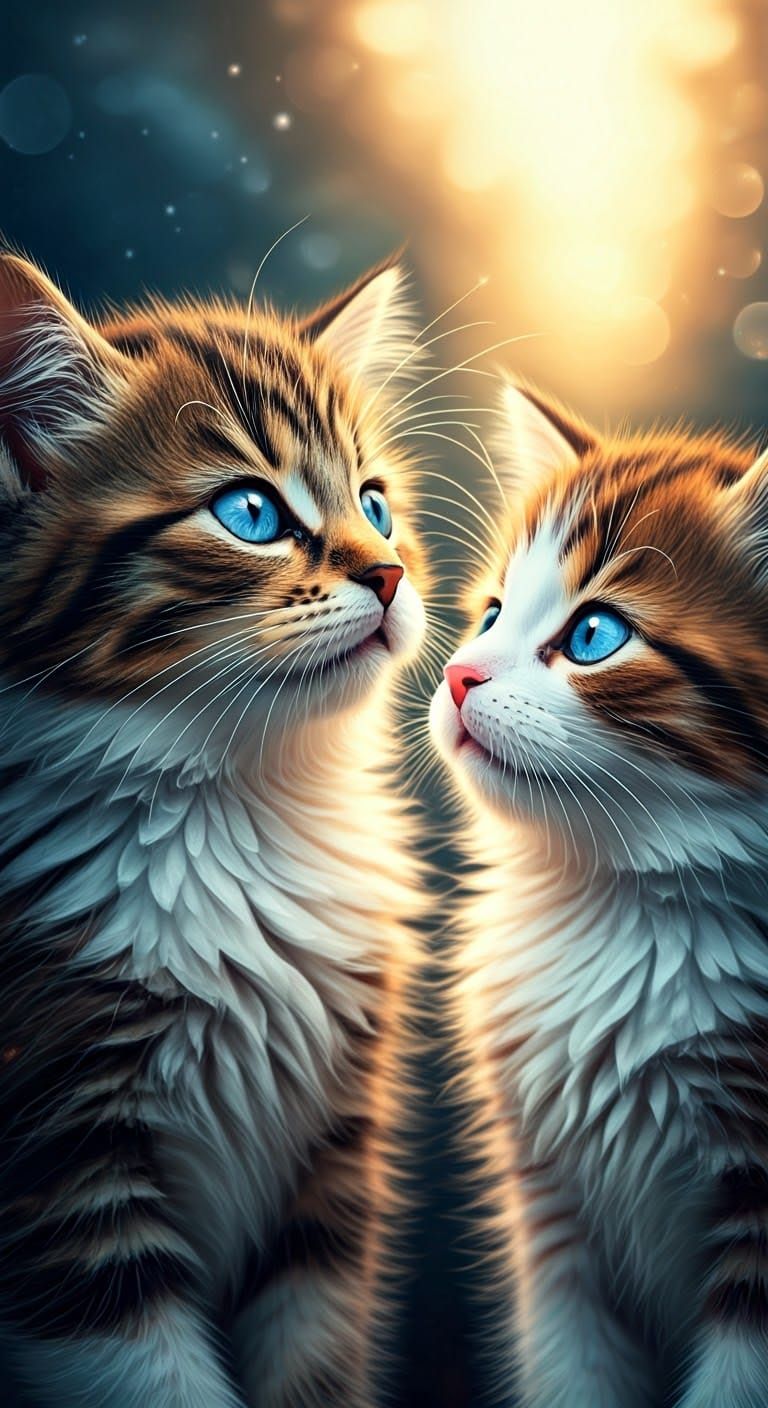 Delicate Snowflake Lands on Fluffy Kitten's Nose in HD