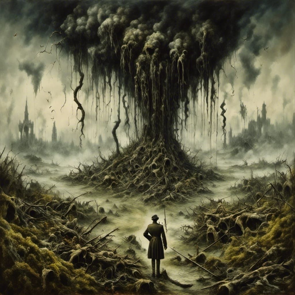 Dark Fantasy World War 1 Trench Scene