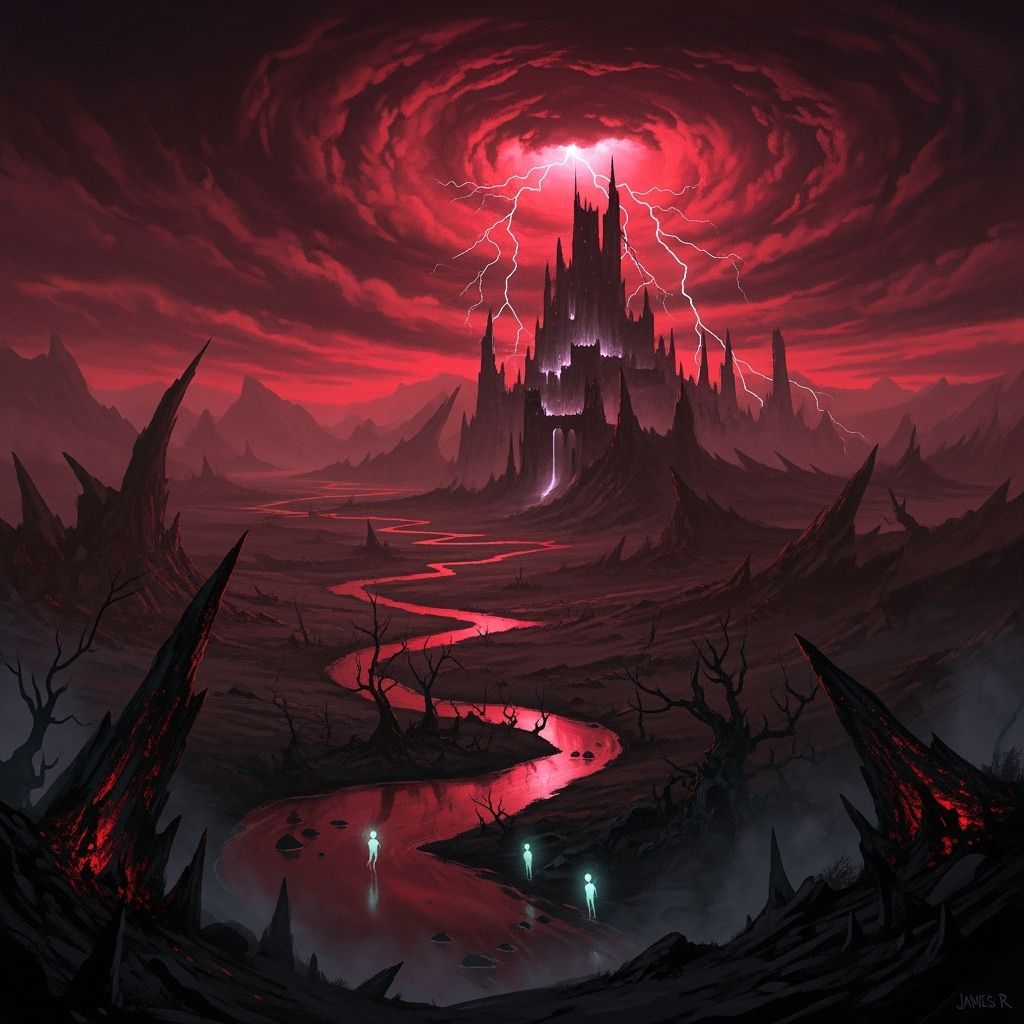 Grimdark Illustration with Textured Brushstrokes