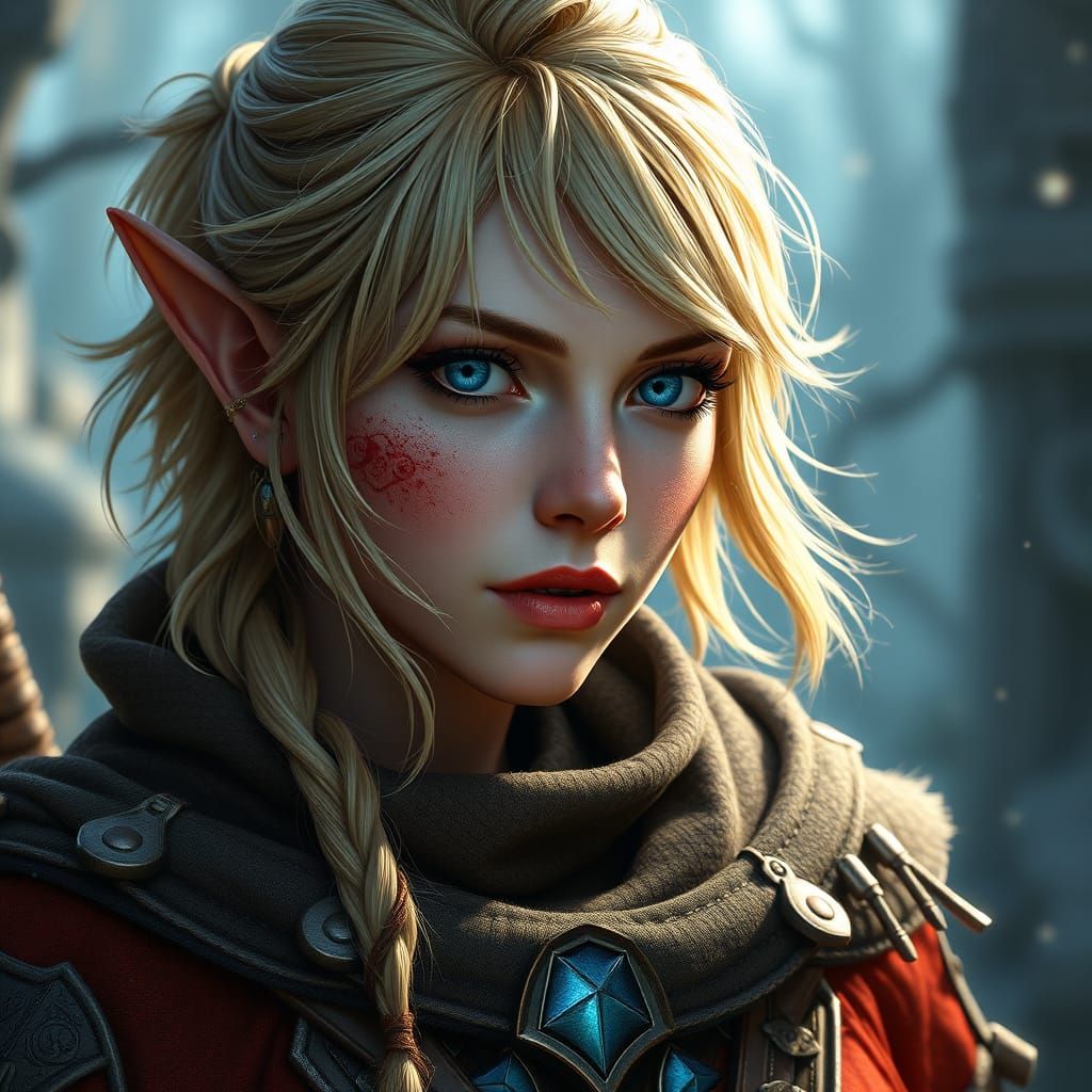 Noble half-elf bard girl