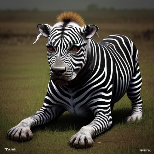 Zombie Pit Bull in Tim Burton Style