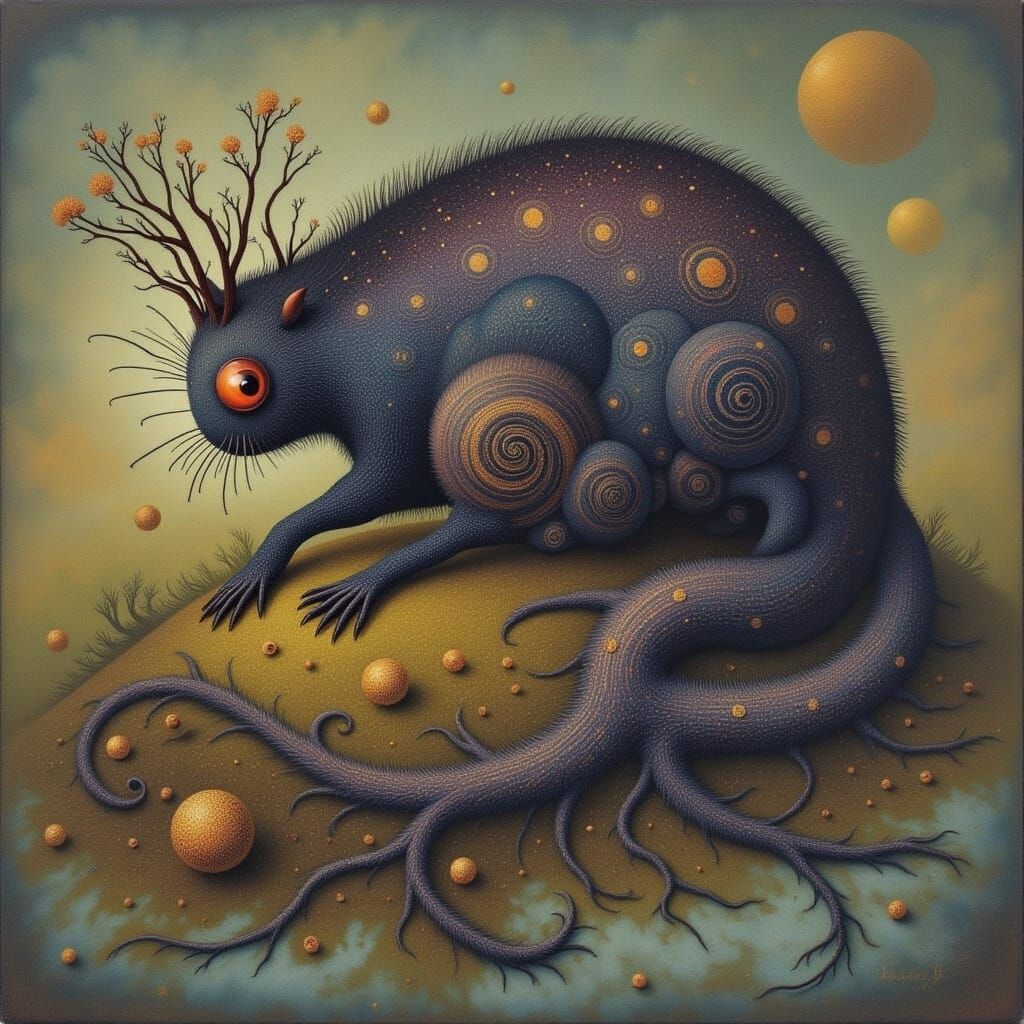 Cicada Song in Acrylic Gouache Style