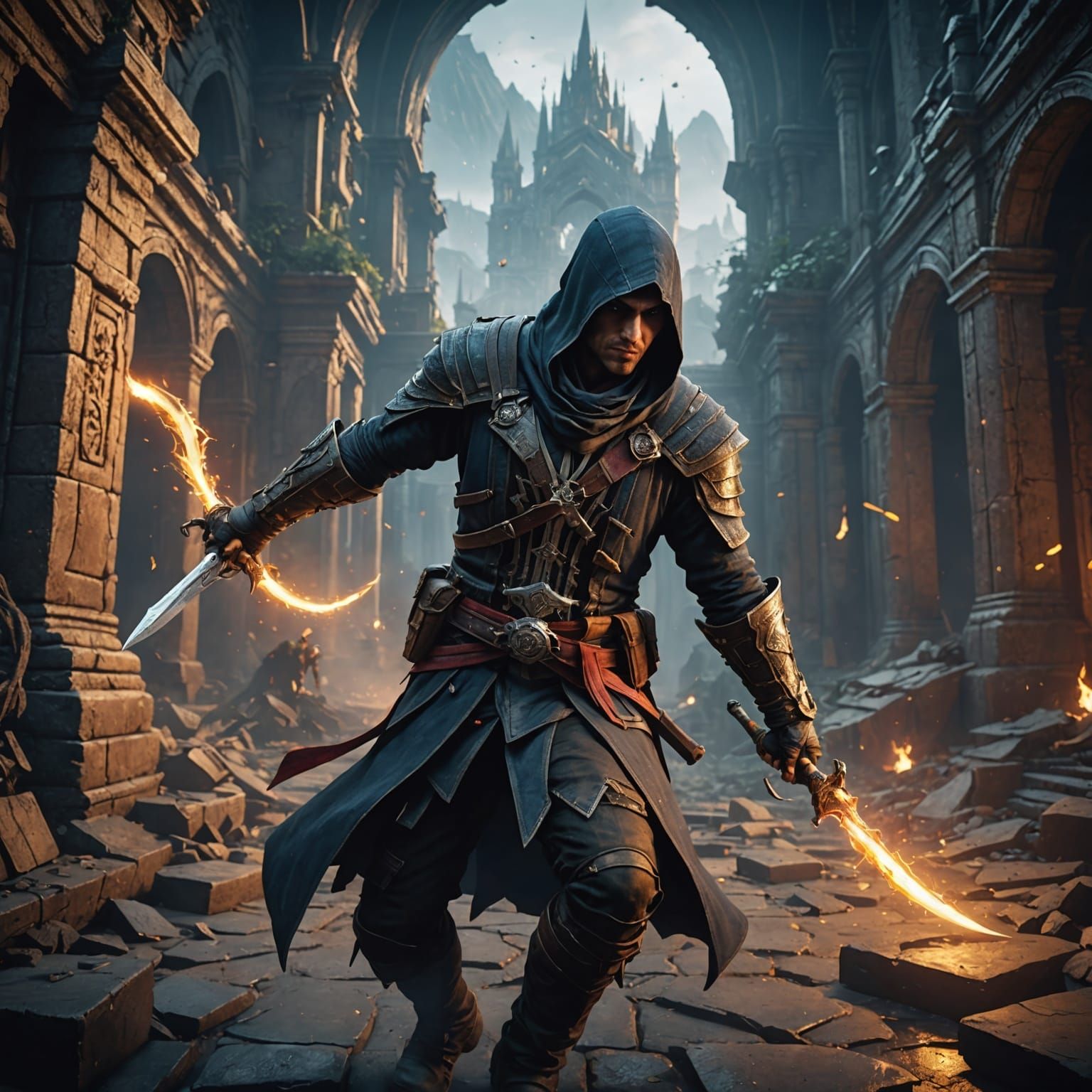 Assassin Breaks Fourth Dimension: Matte Painting