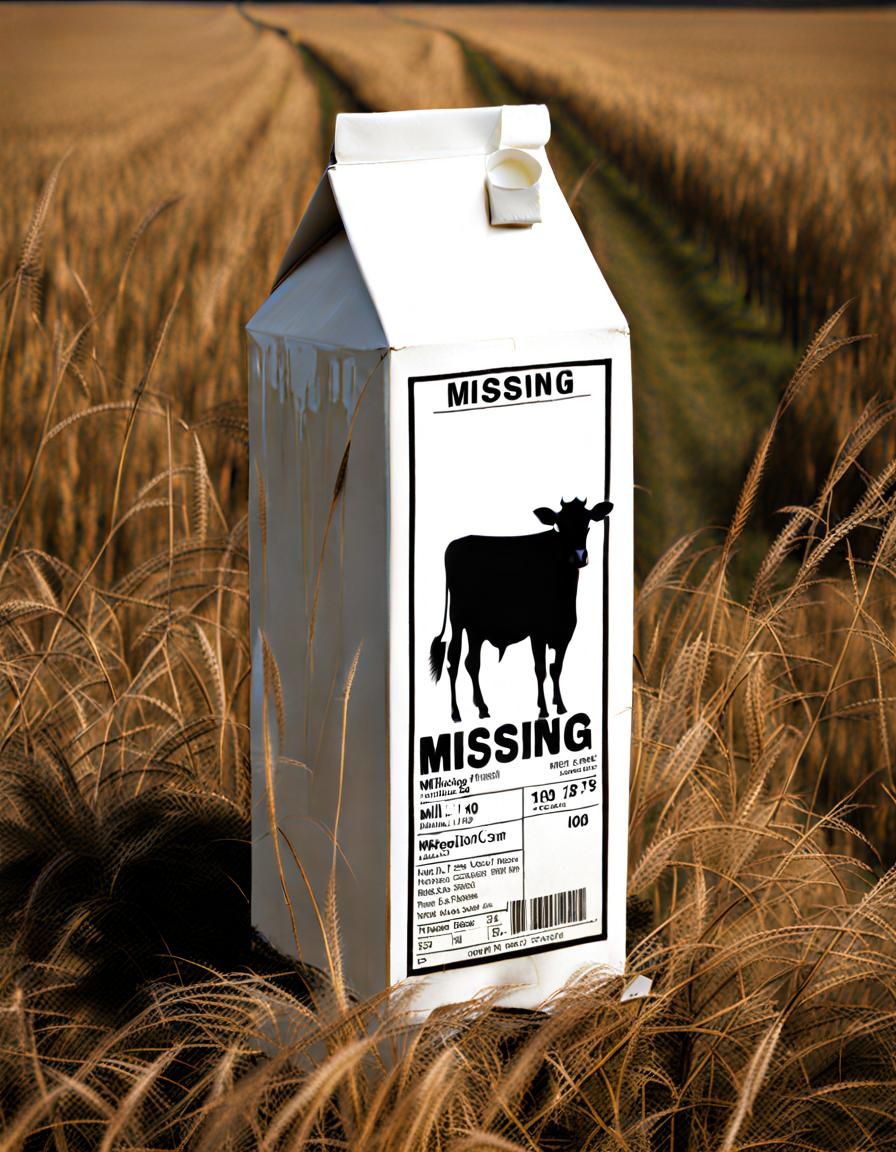 Humorous Missing Cow Milk Carton Poster
