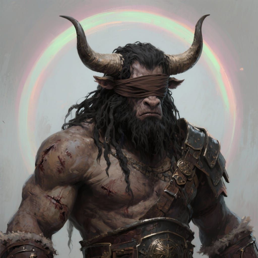 Minotaur Gladiator in Dark Fantasy Style