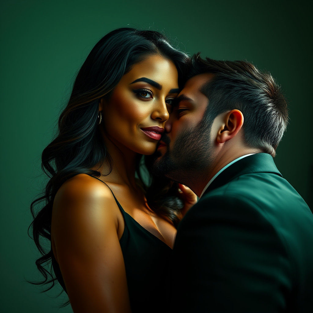 Elegant Curvy Woman in Lingerie, Hyperrealistic Portrait