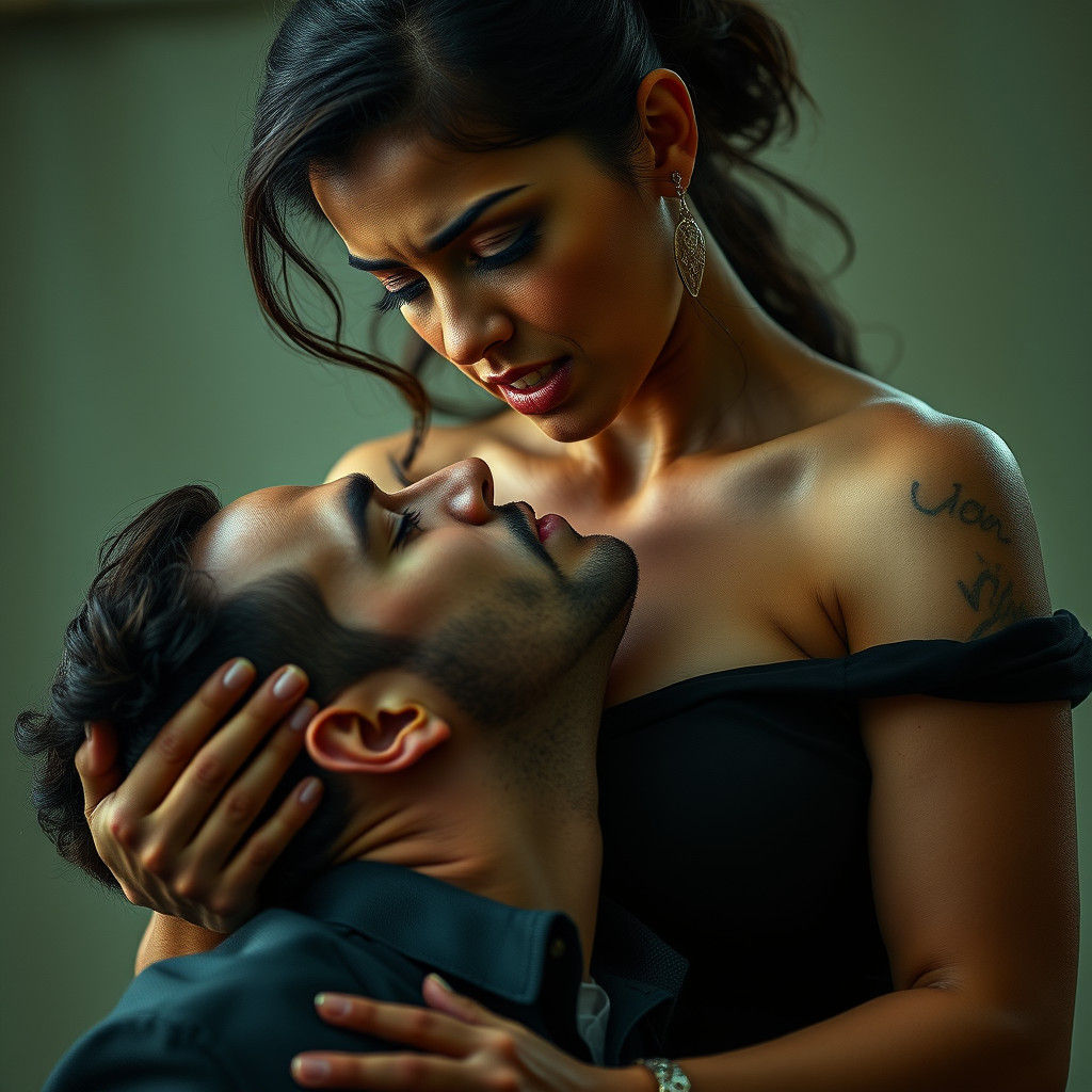 Sensual Portrait of a Confident Woman in Lingerie