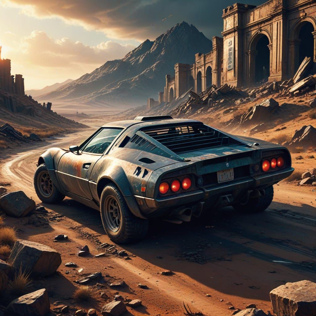 Gritty Post-Apocalyptic Lancia Stratos Drives Through Barren...