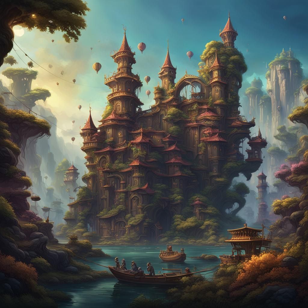 Monkey Company Fun in Detailed Matte Painting