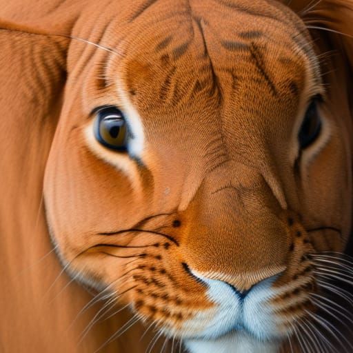 Rabbit and Raccoon Cuddle Portrait