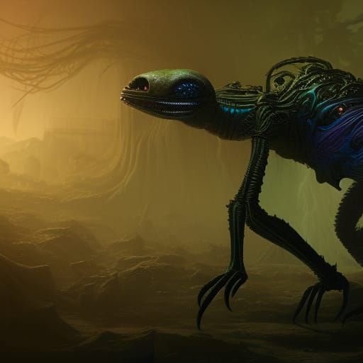 Creepy Crawly Alien in Detailed Matte Painting