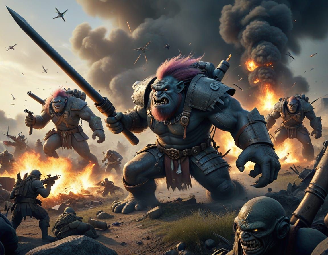 Epic Battle: Trolls Attack Modern Military