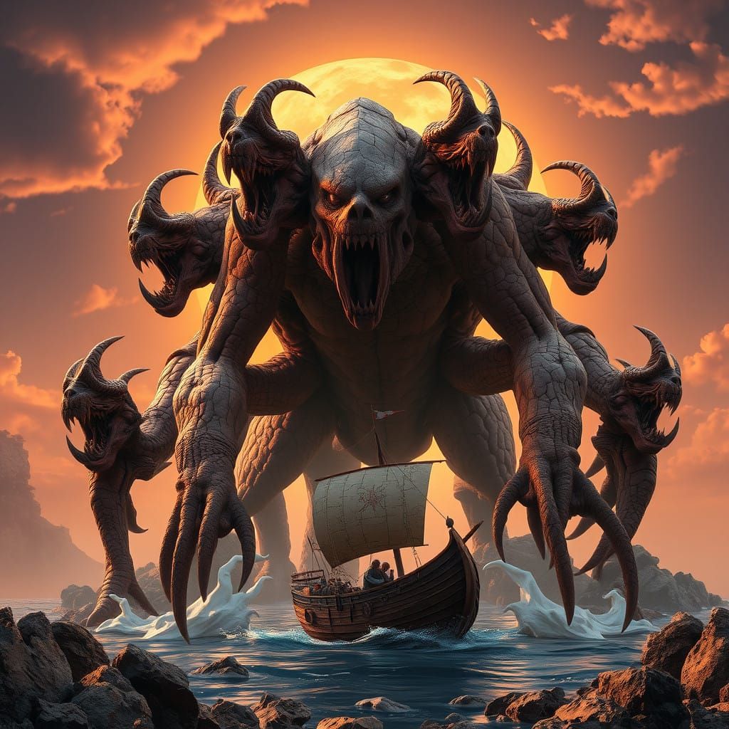 Dark Fantasy Colossus in Clay and Light