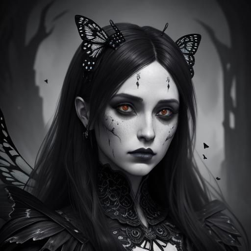 Gothic butterfly girl