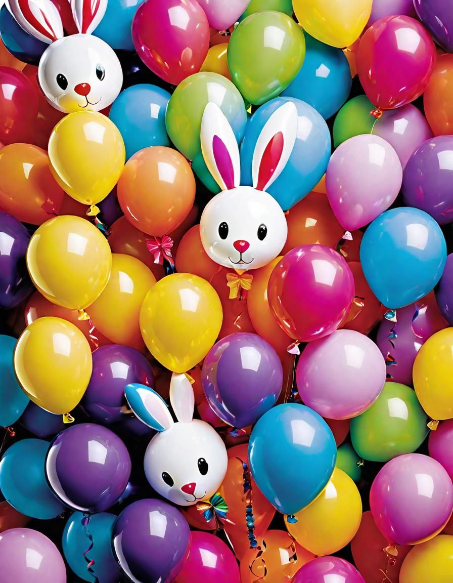 Rabbit balloons and normal ones (Dreamshaper XL Alpha)