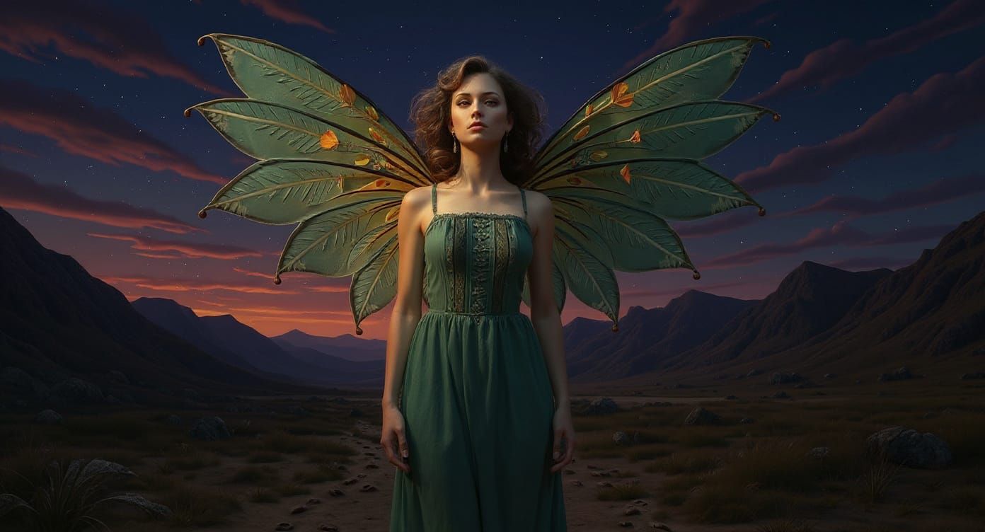 Twilight Centaur in Cubist Landscape