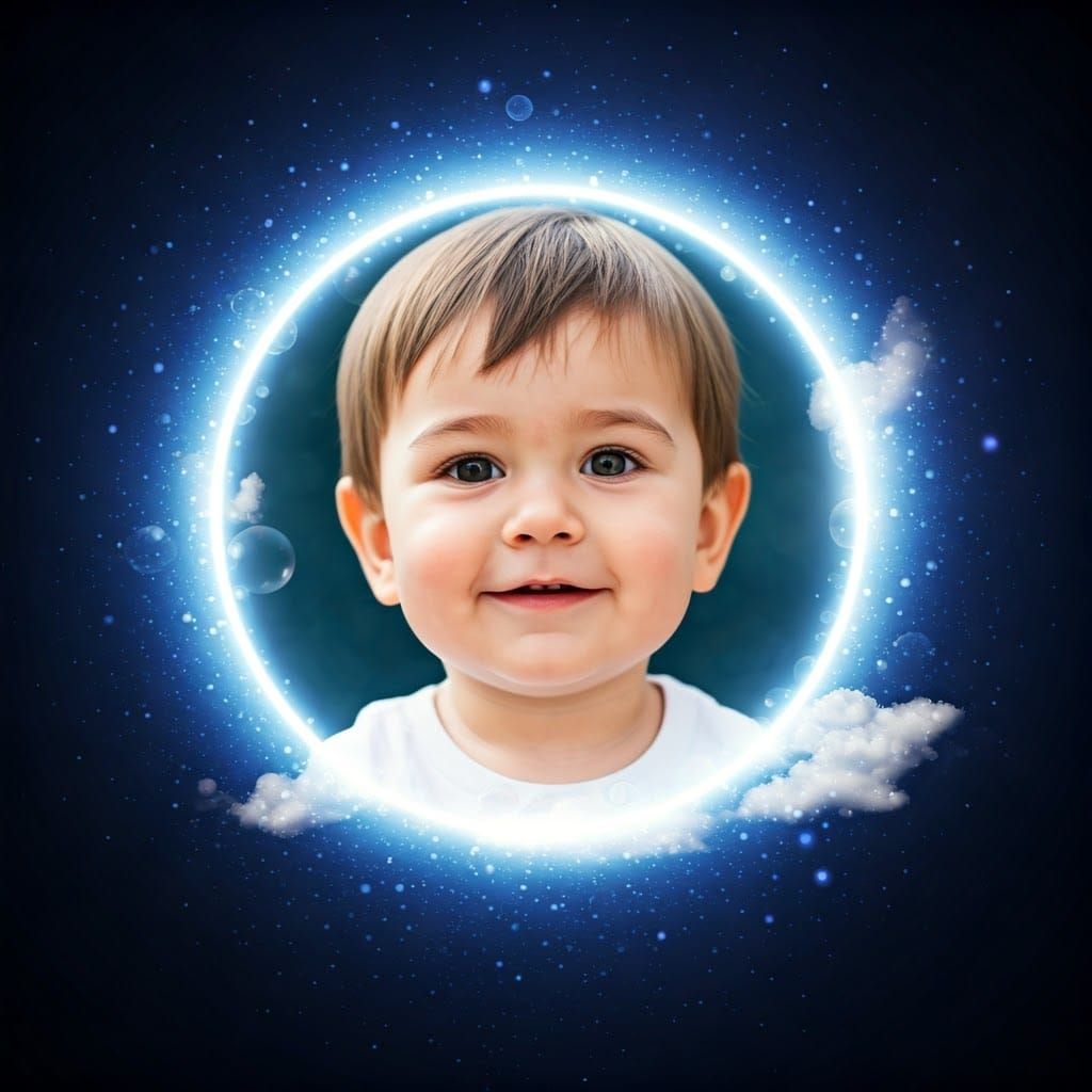 Dreamy Boy in Circle of Light