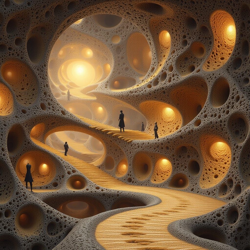 Surreal Dreamhouse Haunted by Twisting Staircases