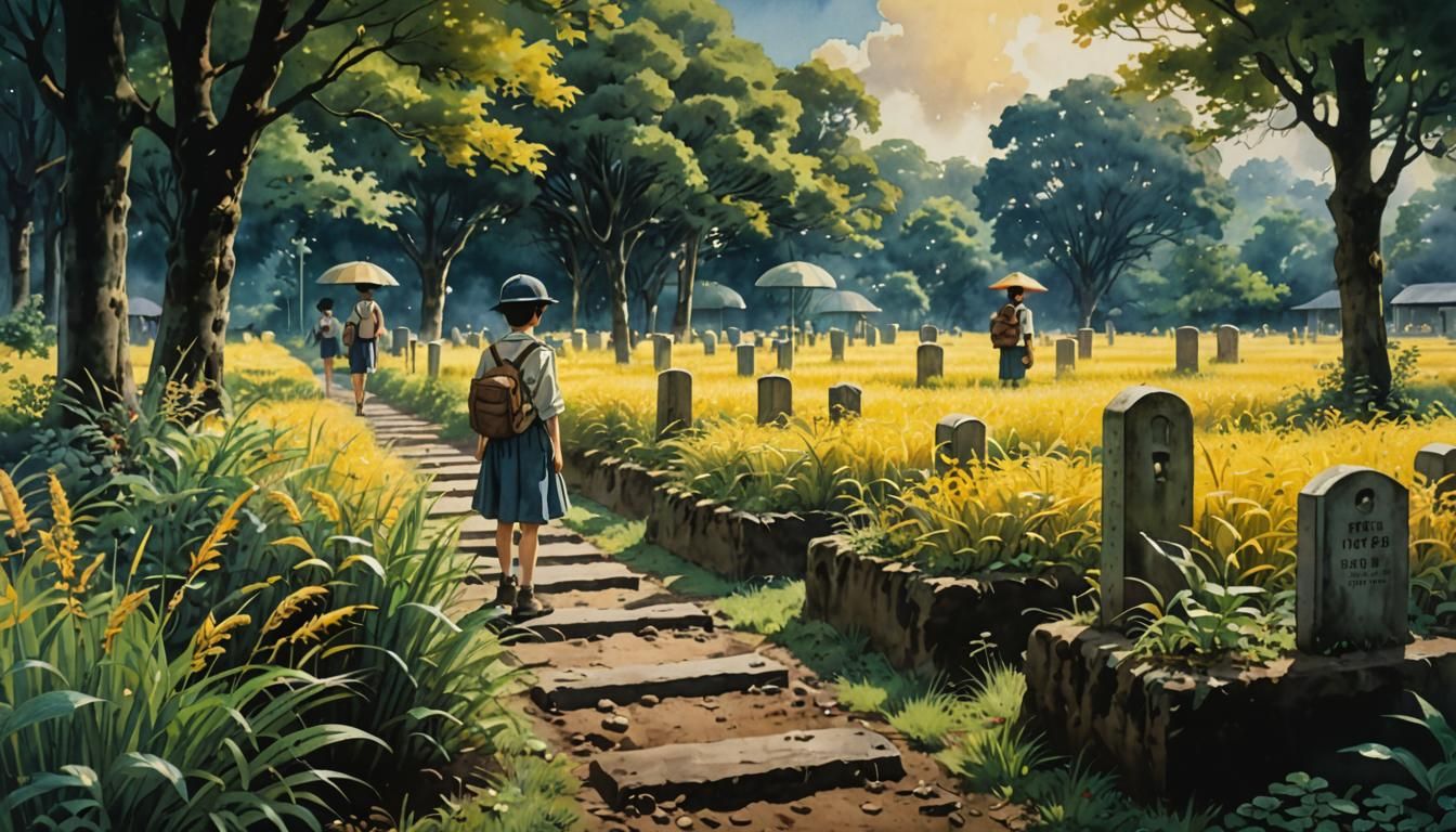 Grave of the Fireflies in Studio Ghibli Style