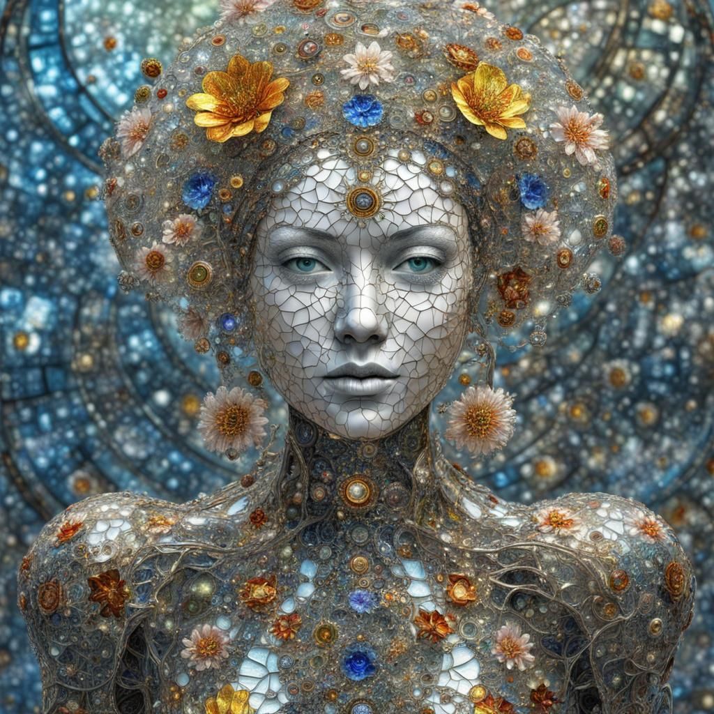 Glass Heart in Psychedelic Steampunk Style