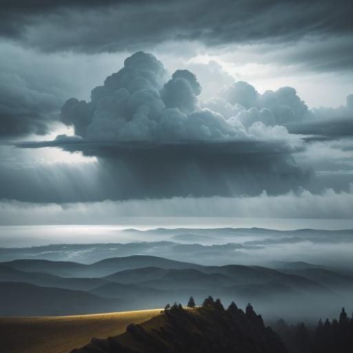 Dramatic Clouds Drift Across a Blue Sky: Cinematic Landscape