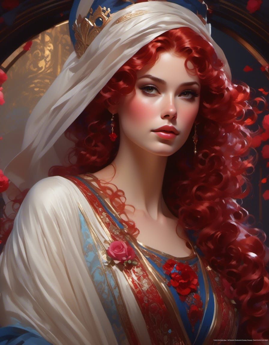 Princess Rose Red Portrait in Artstation Style