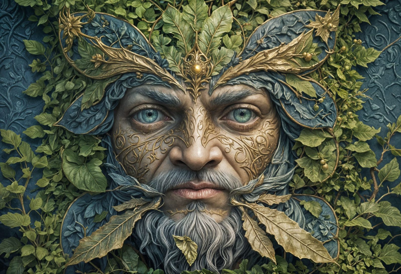 Greenman in a Medieval Manuscript Style