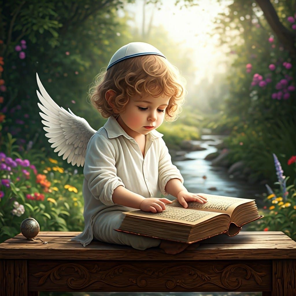 Enchanted Boy Reading: Matte Painting Style