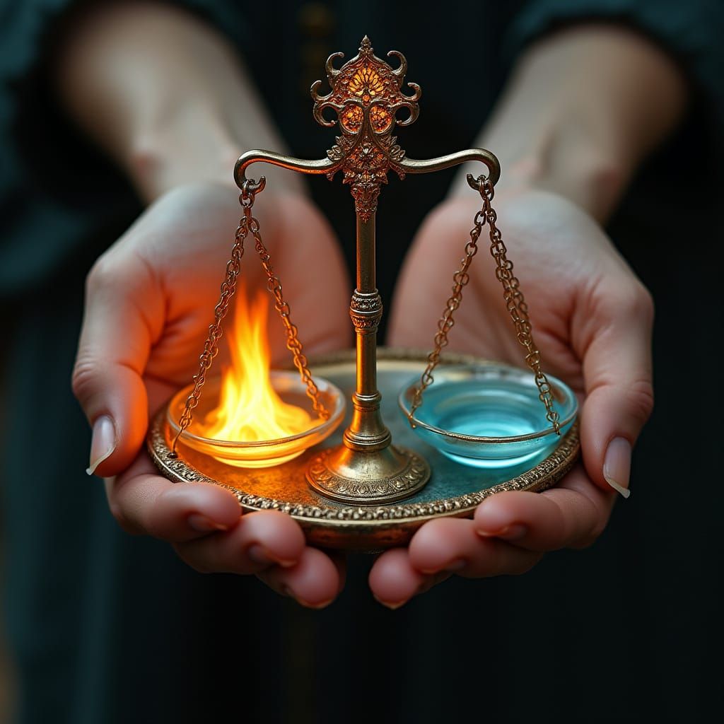 Mystical Balance Scale in Harmony