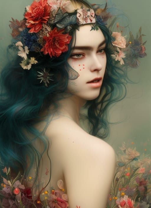 Breathtakingly Beautiful Devil Woman in Hellish Flames