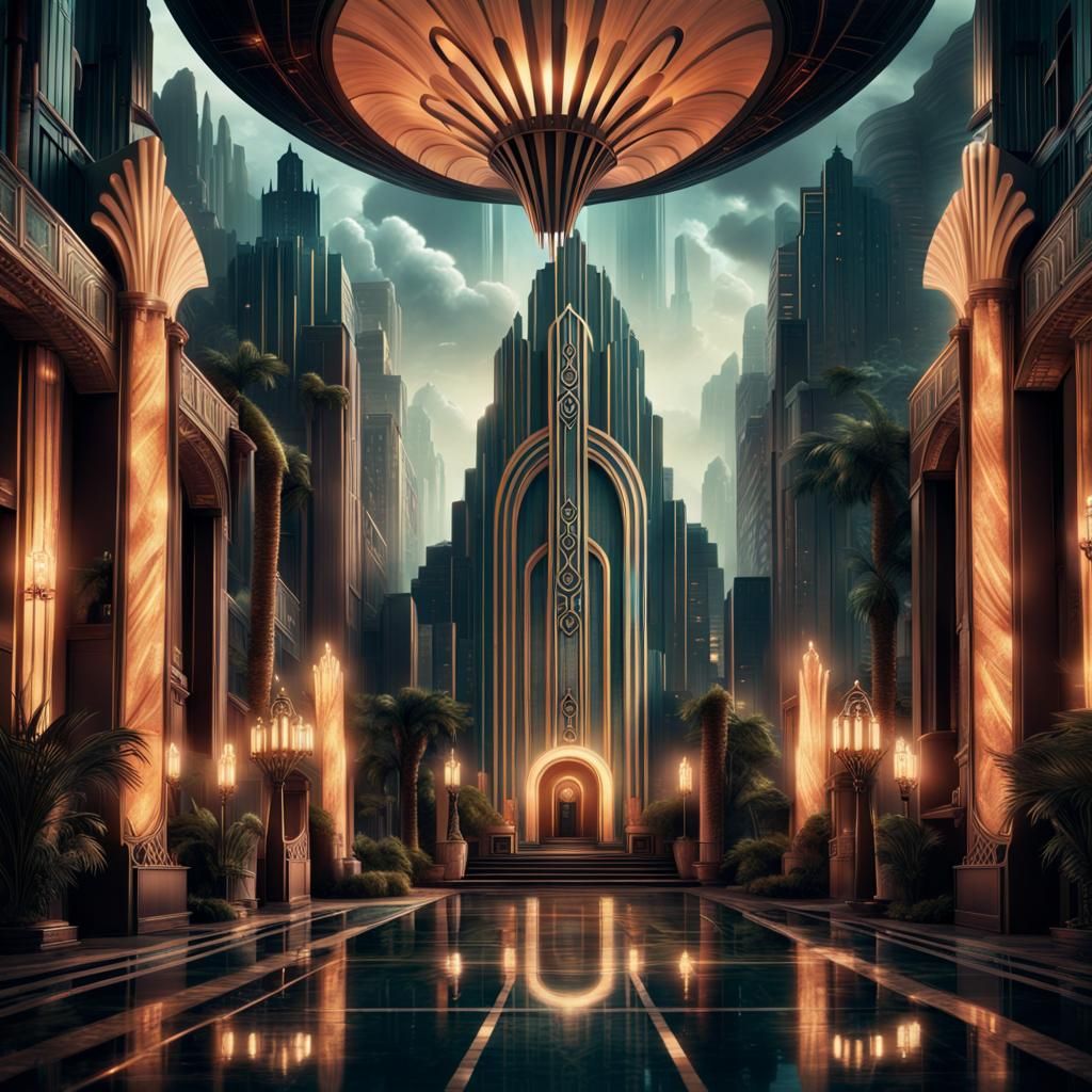 Stunning Art Deco Digital Matte Painting