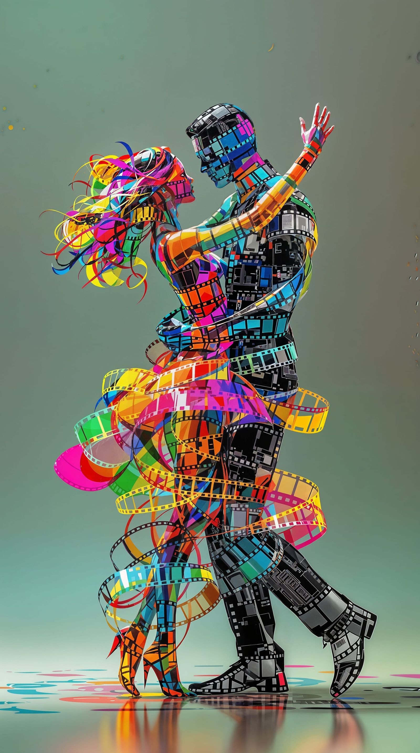 Couple Dancing in Vibrant Color