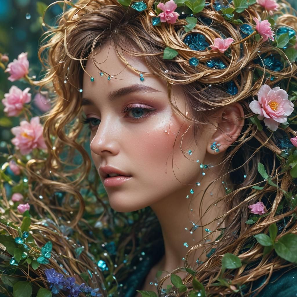 Nest Hairstyle: Fantasy Concept Art in Art Nouveau