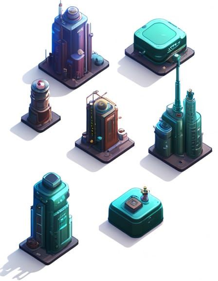 Steampunk Cyberpunk Cartoon Electronic Characters, 3D Art