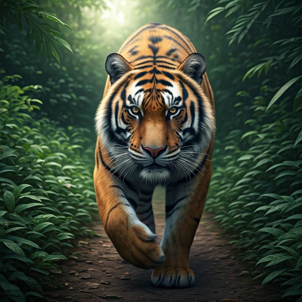 Bengal Tiger in Jungle: Photorealistic Cinematic Video