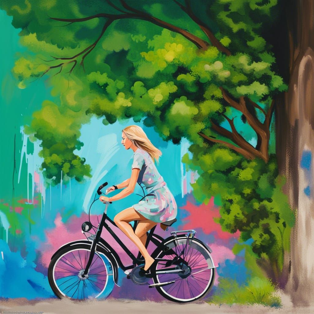 A danish girl riding a bike