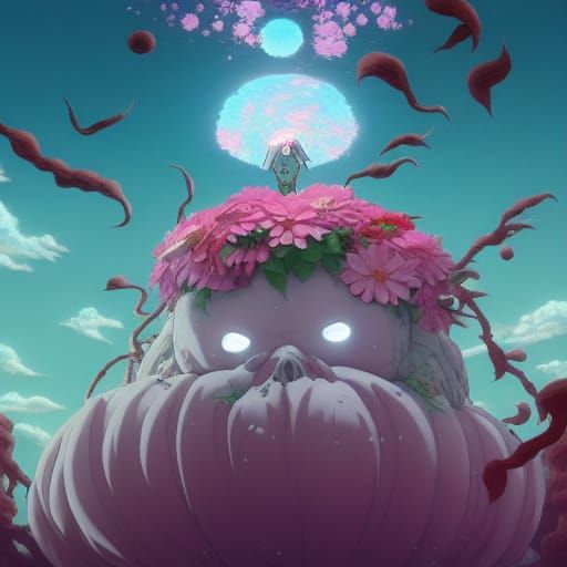 Meatwad Halloween Goddess in Anime Key Visual Style