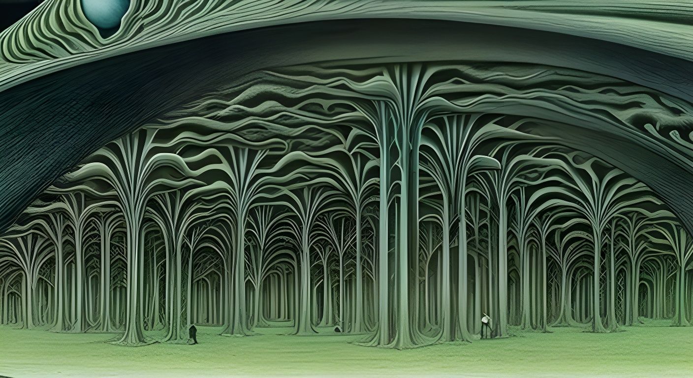 Eldritch Landscape Inspired by Bosch, Giger, and Ito