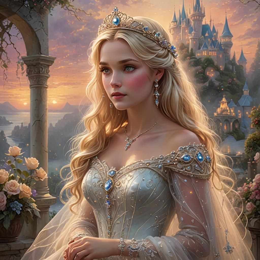 Ethereal Princess at Sunset Wedding Ceremony