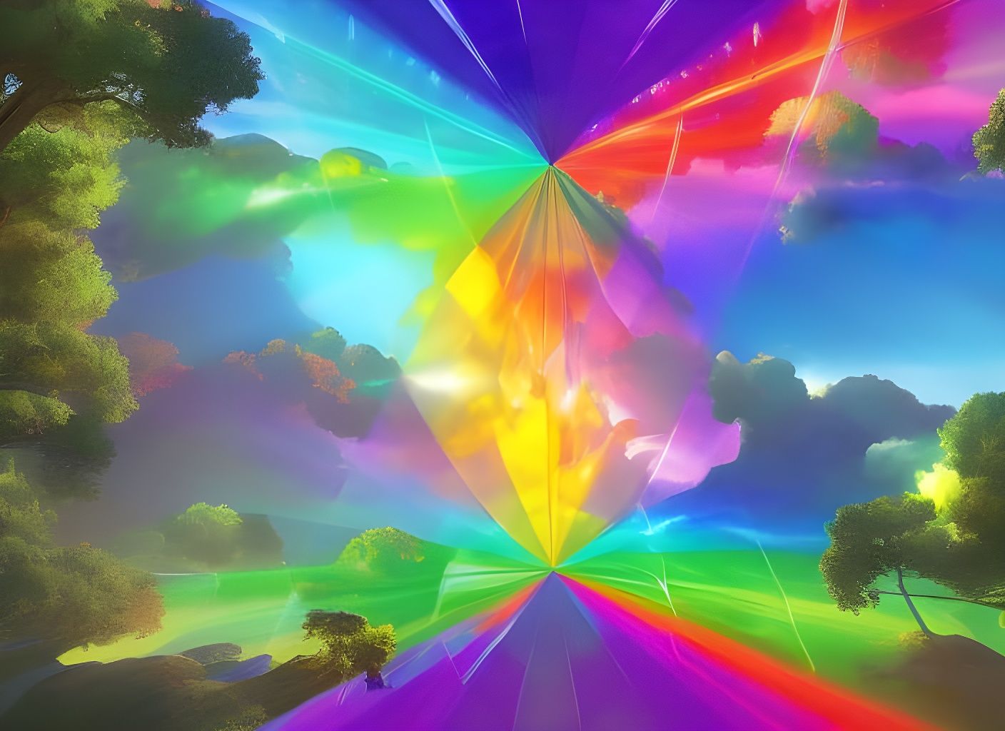 Rainbow Prism Merging With New Universe