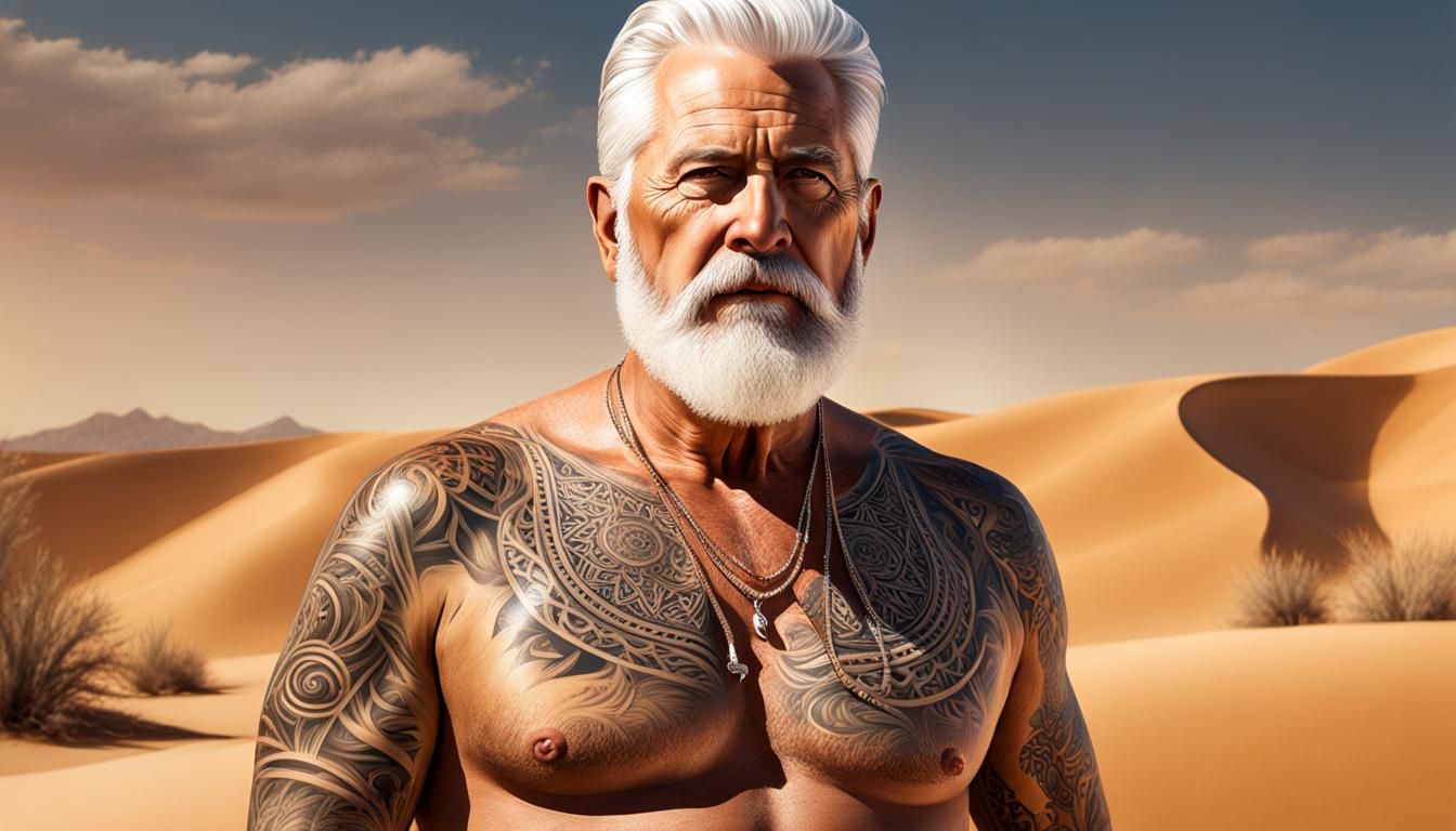 Hyperrealistic Portrait of a Man in the Desert