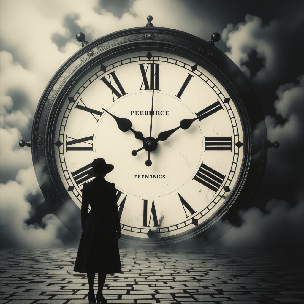 Surreal Time Traveler Merging Eras