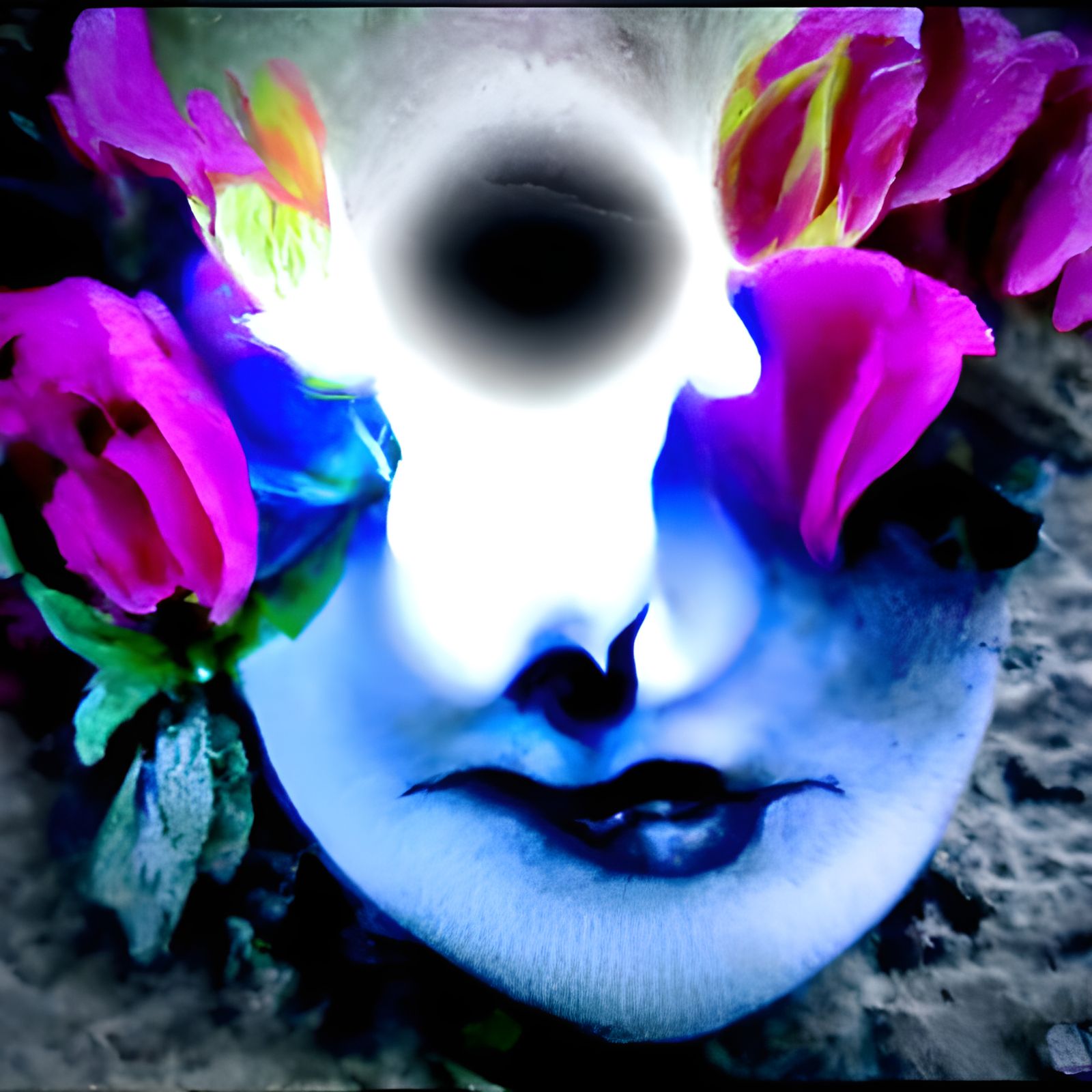 Face In Bloom: Gothic Psychedelic Art