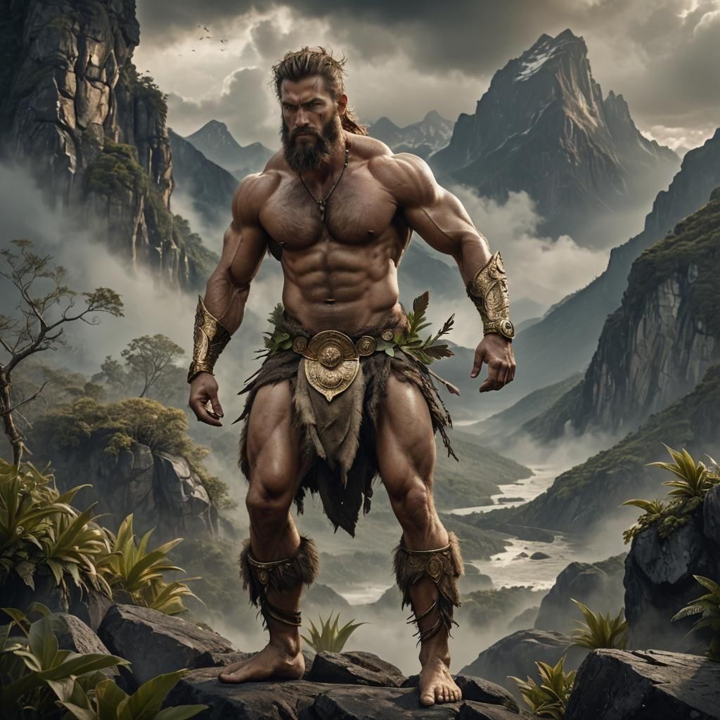 Barbarian Man in Detailed Fantasy Art