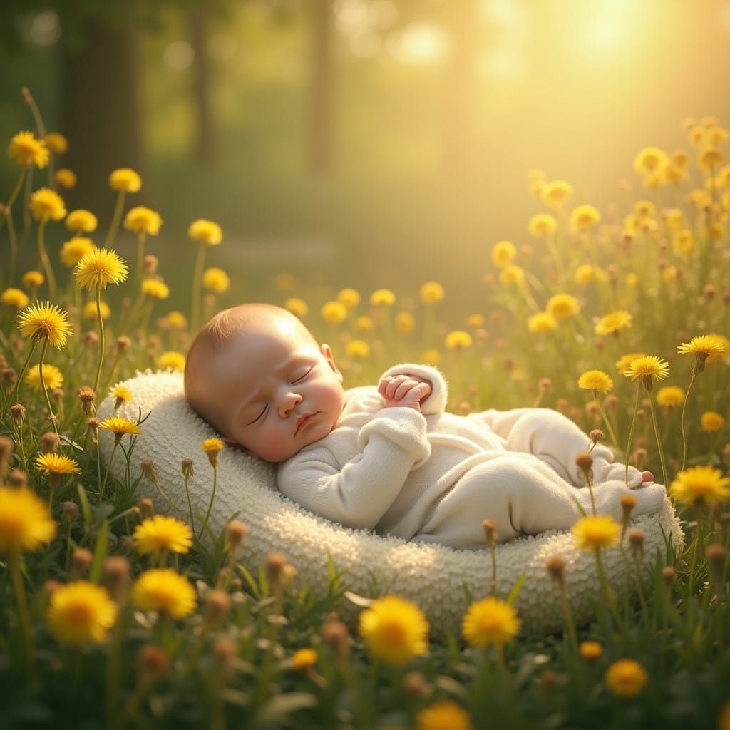 Whimsical Garden Slumber in Fantasy Concept Art Style