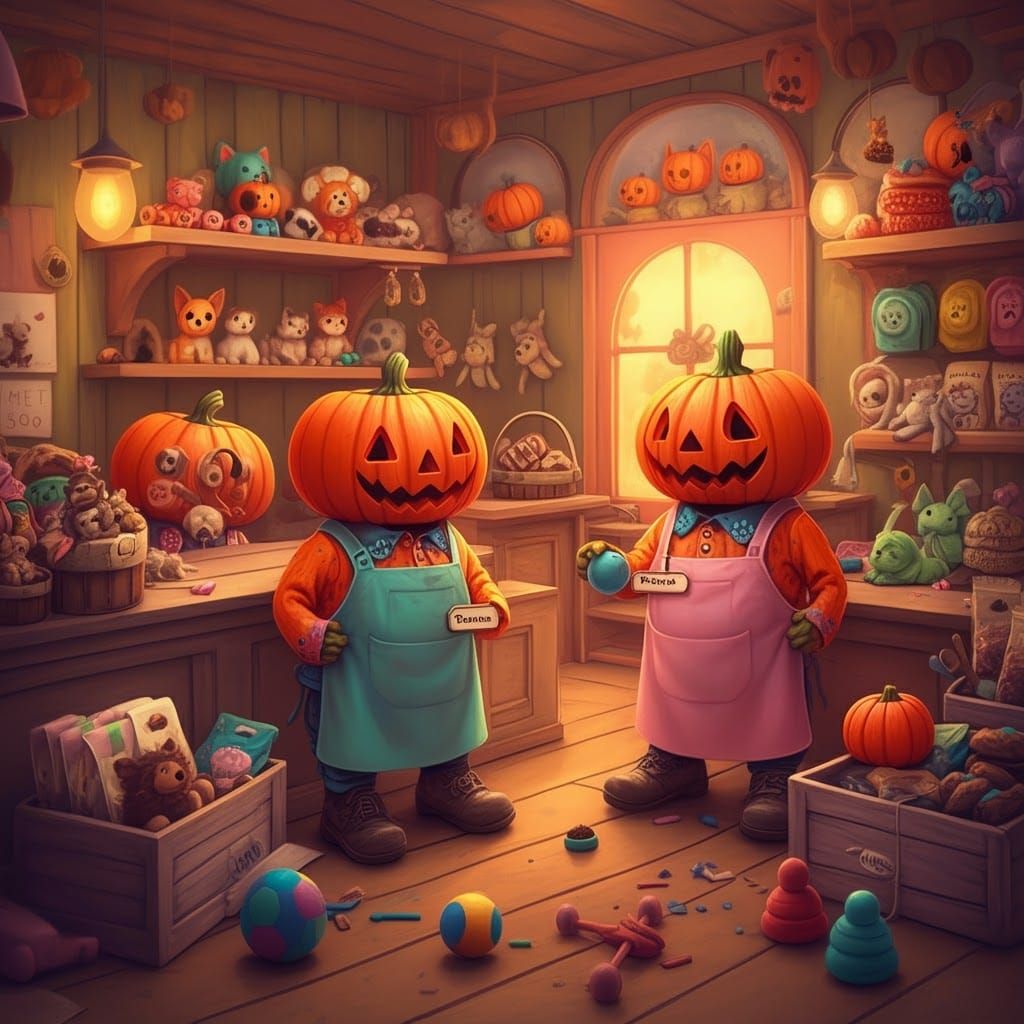 Plastic Pumpkins Run a Dreamlike Pet Shop