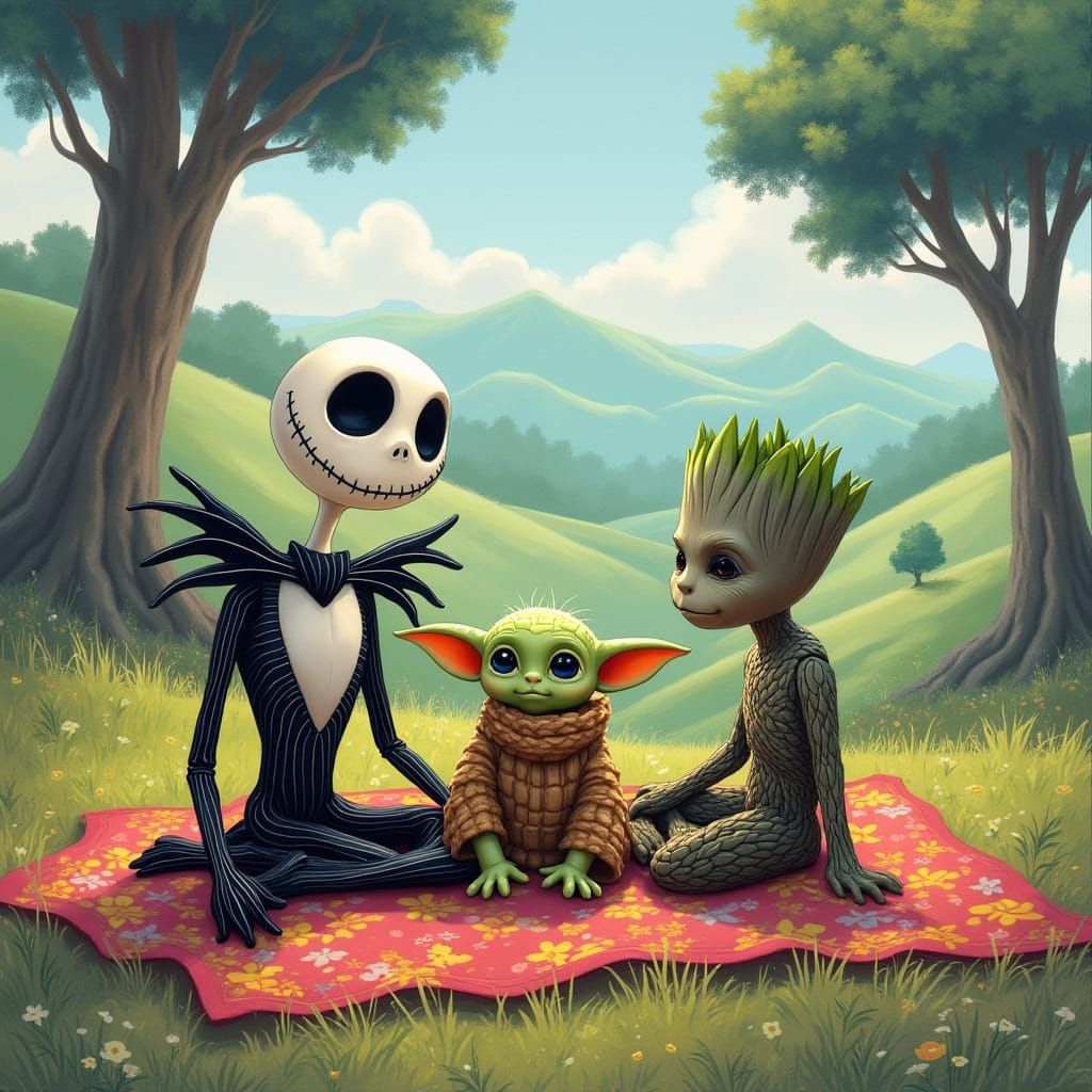Whimsical Picnic with Jack Skellington and Friends