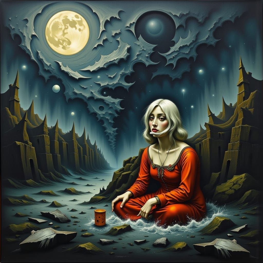 Insomniac in Impasto Style with Missing Persons Theme