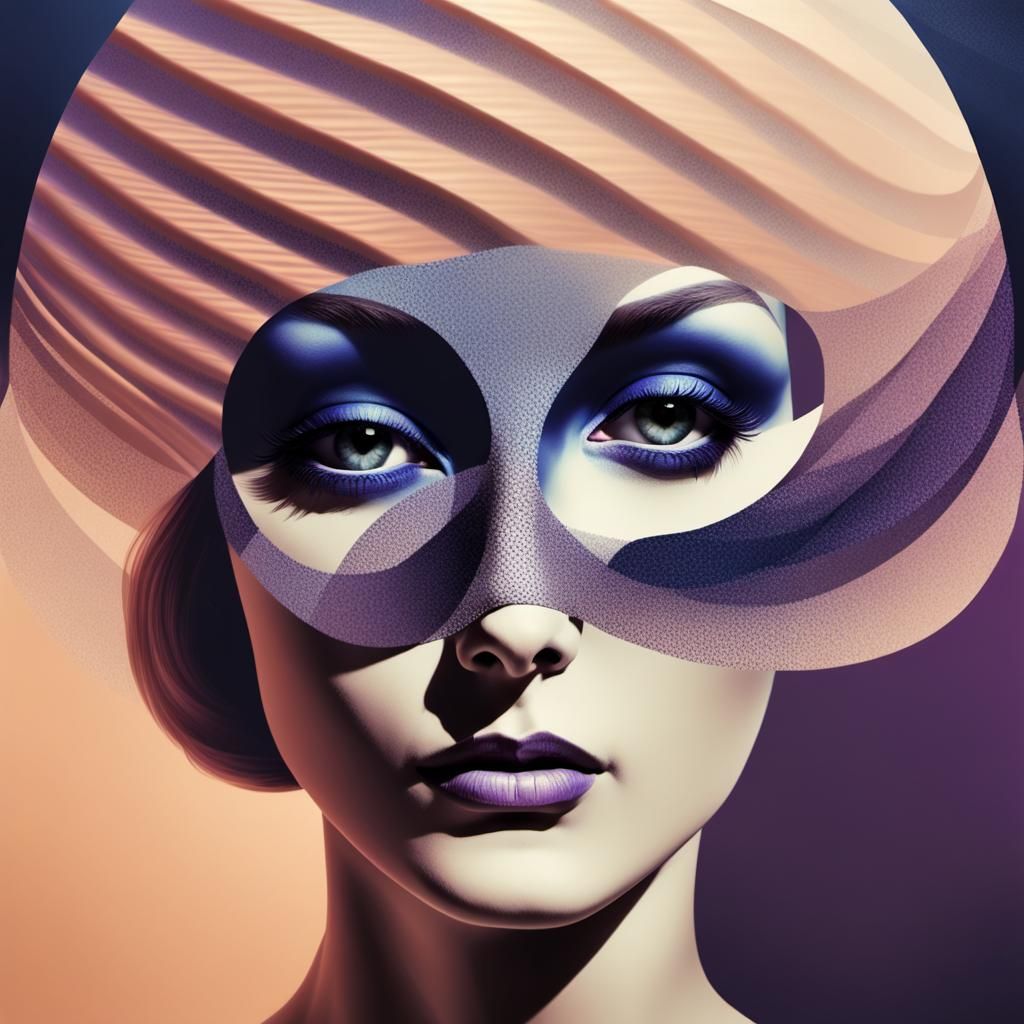 Mysterious Woman's Face in Surreal Digital Art