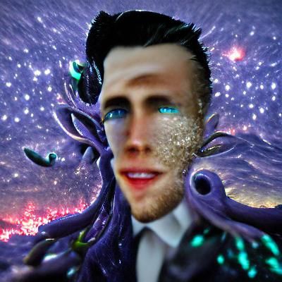 Eldritch Being Surfing a Sea of Stars